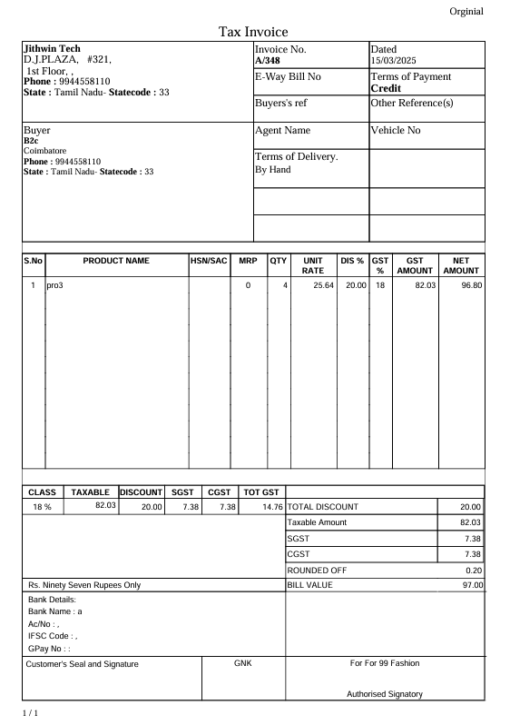 Invoice Sample 2